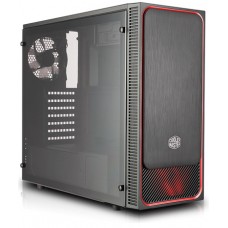 Obudowa komputerowa Cooler Master MasterBox E500L, czarna z czerwonym wykończeniem, okno